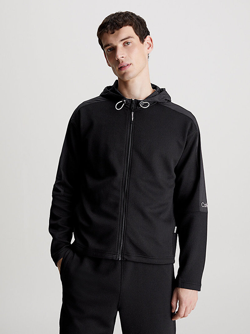Calvin Klein Siyah Renkli Erkek Fermuarlı Sweatshirt