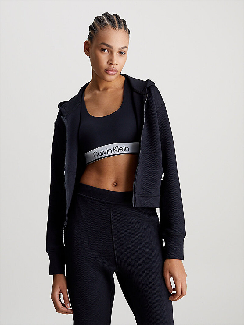 Calvin Klein Siyah Renkli Kadın Fermuarlı Sweatshirt
