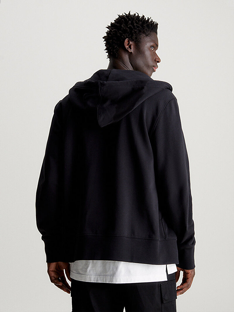Calvin Klein Siyah Renkli Erkek Institutional Fermuarlı Sweatshirt