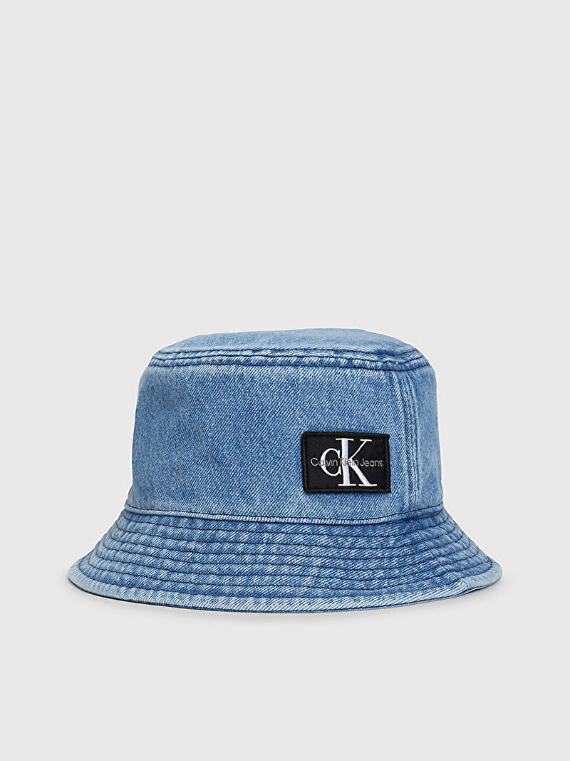 Calvin Klein Mavi Renkli Çocuk Unisex Denim Bucket Şapka