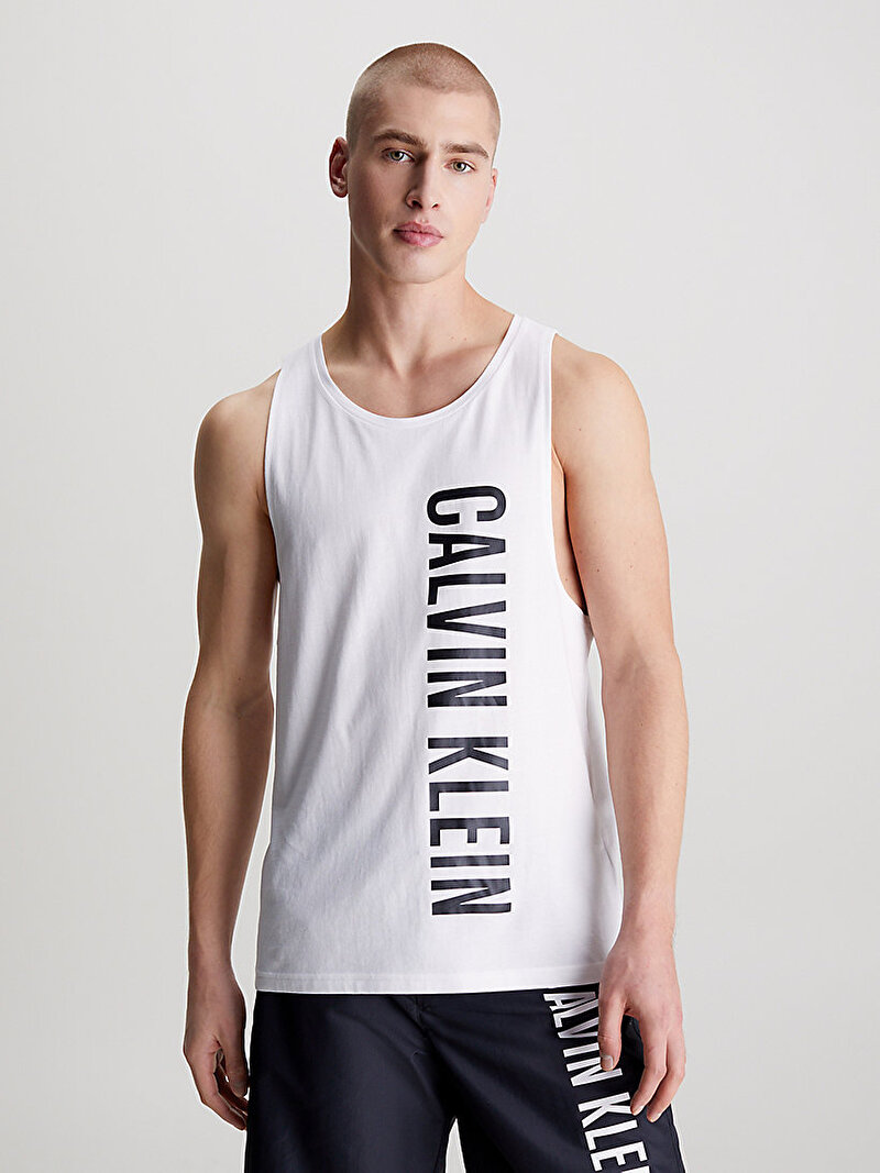 Calvin Klein Beyaz Renkli Erkek Crew Neck Tank Top