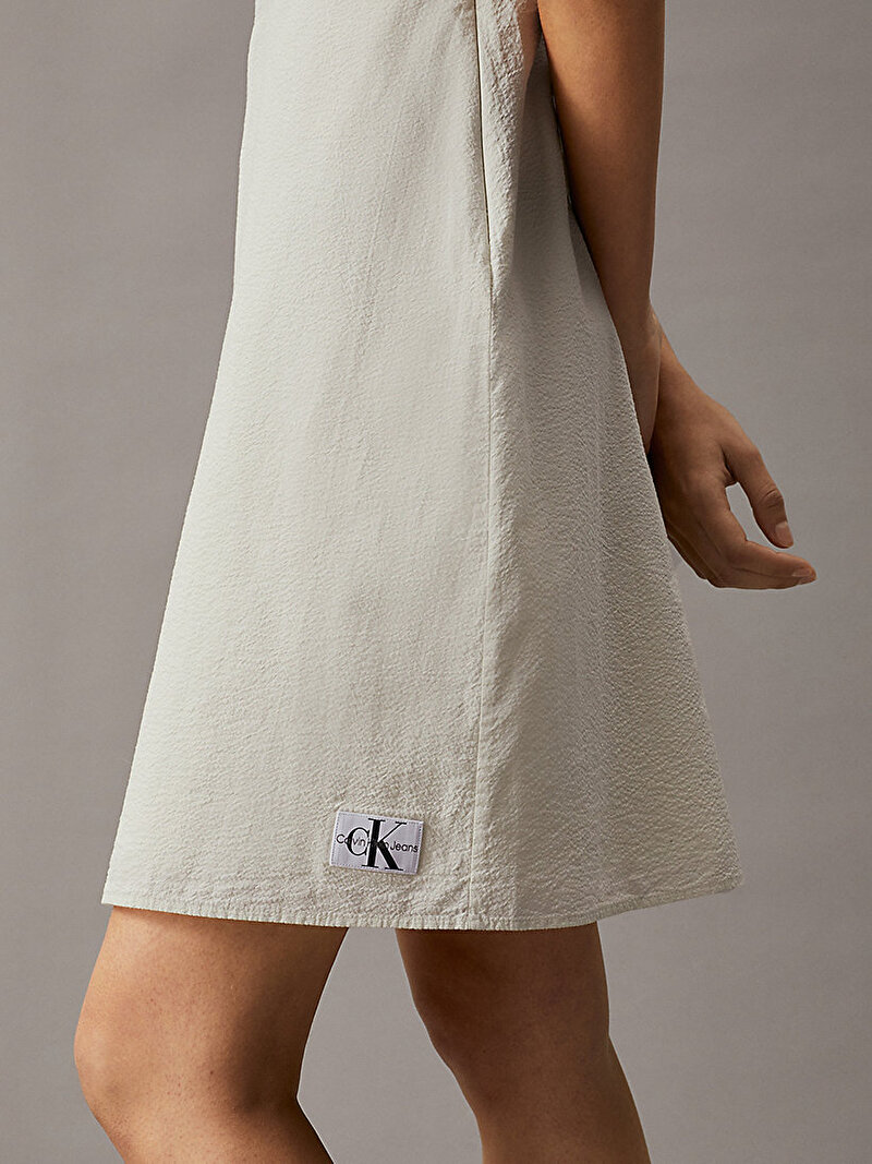 Calvin Klein Beyaz Renkli Kadın Back Detail Elbise