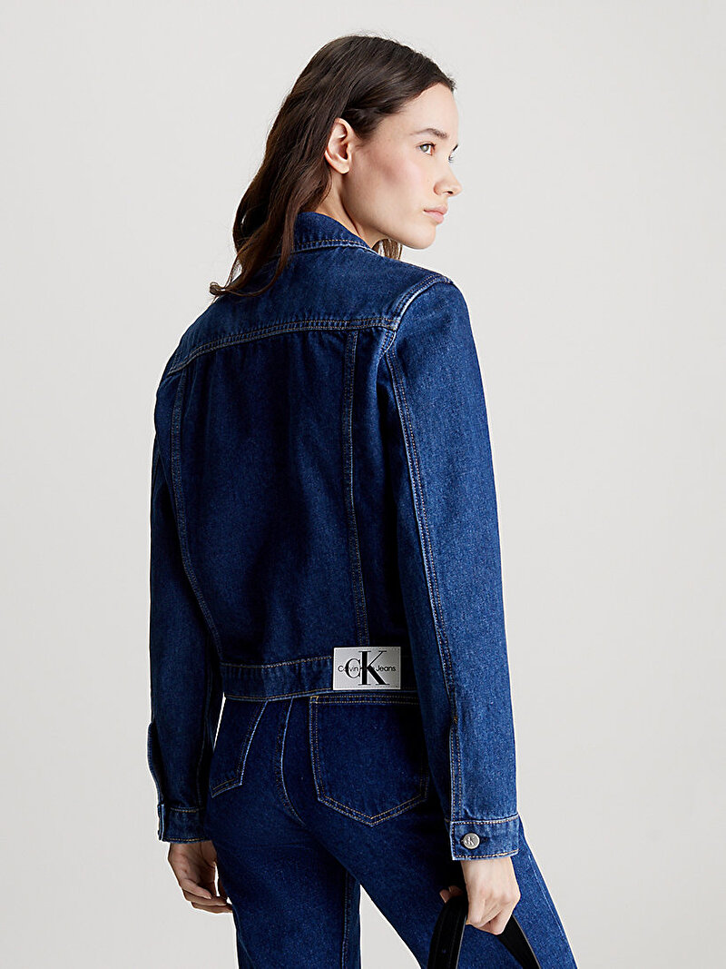 Calvin Klein Mavi Renkli Kadın Cropped 90'S Denim Ceket
