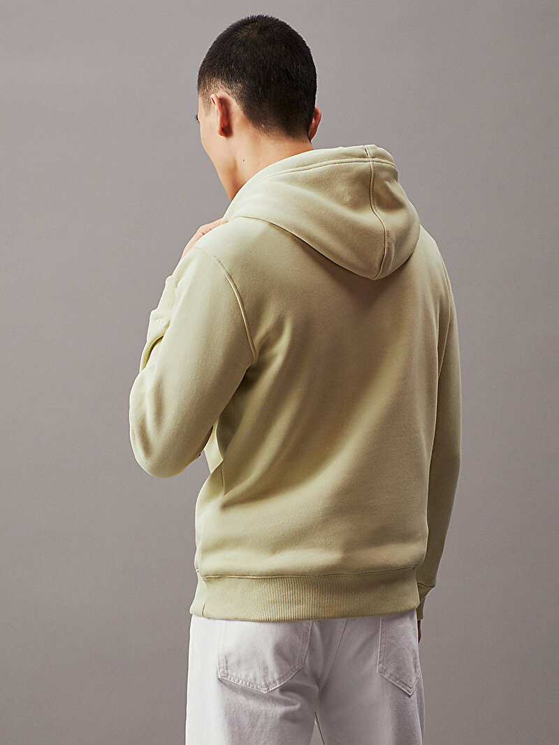 Calvin Klein Sarı Renkli Erkek Monologo Hoodie Sweatshirt