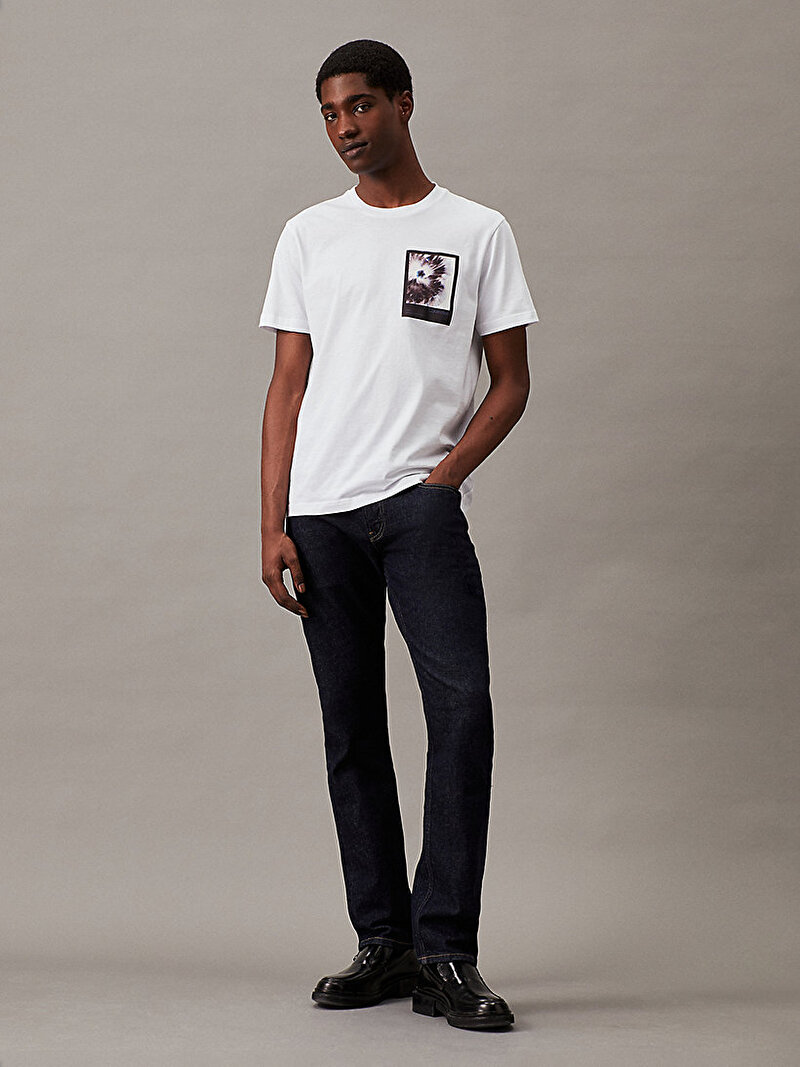 Calvin Klein Beyaz Renkli Erkek Framed Flower Graphic T-Shirt