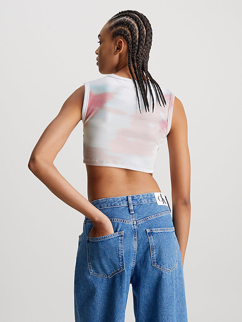 Calvin Klein Çok renkli Renkli Kadın Aop Cropped Tank Top