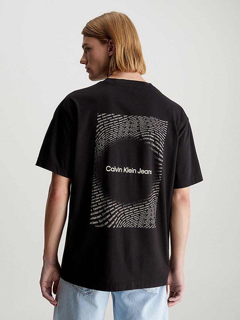 Calvin Klein Siyah Renkli Erkek Square Frequency Logo T-Shirt