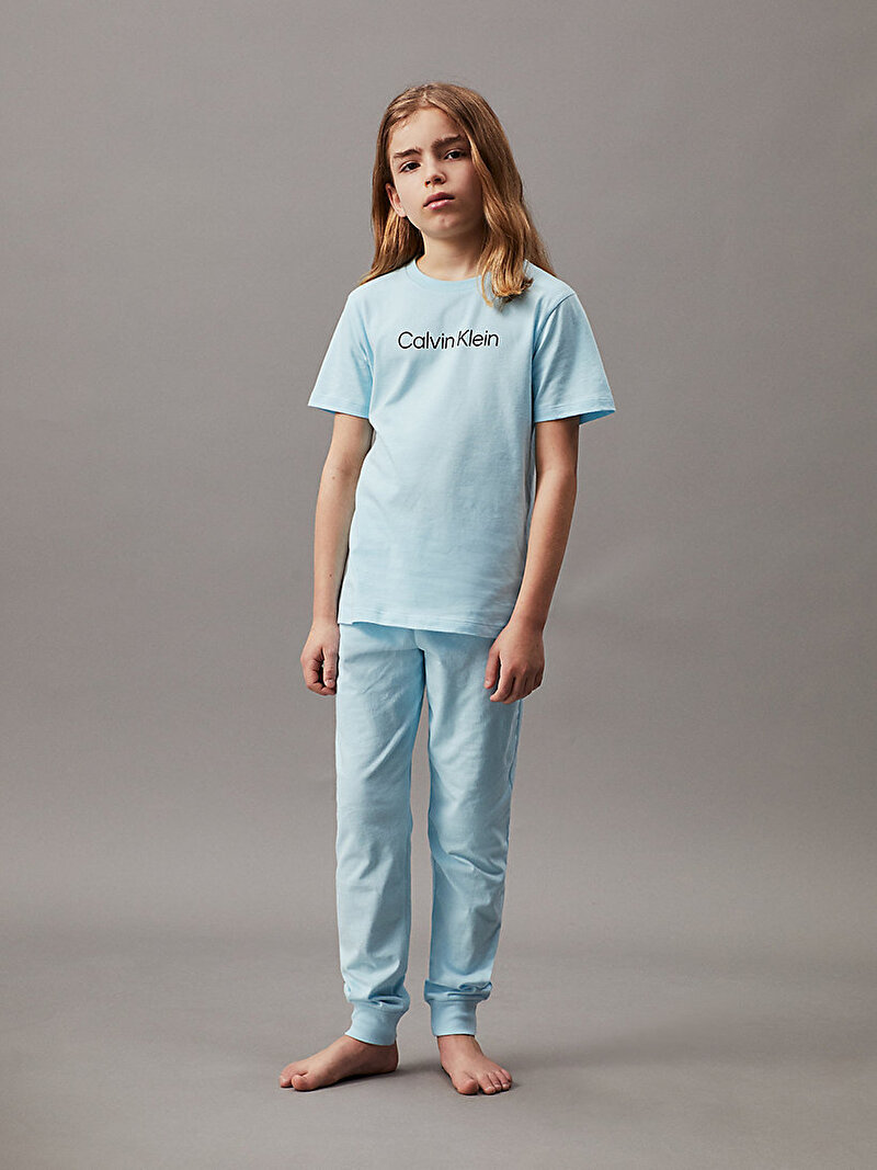 Calvin Klein Mavi Renkli Erkek Çocuk Knit Ev Giyim Set