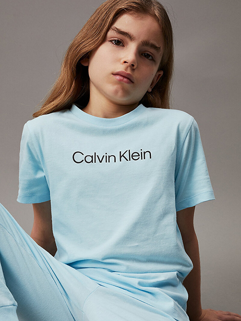 Calvin Klein Mavi Renkli Erkek Çocuk Knit Ev Giyim Set