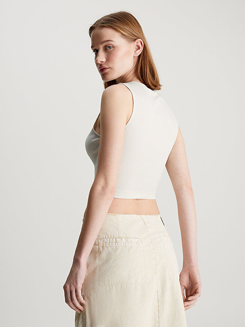 Calvin Klein Beyaz Renkli Kadın Seaming Tank Top