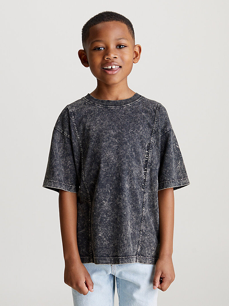 Calvin Klein Siyah Renkli Erkek Çocuk Acid Dye T-Shirt