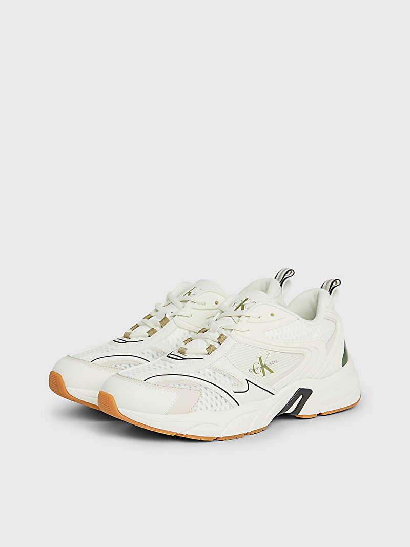 Calvin Klein Beyaz Renkli Erkek Retro Tennis Sneaker