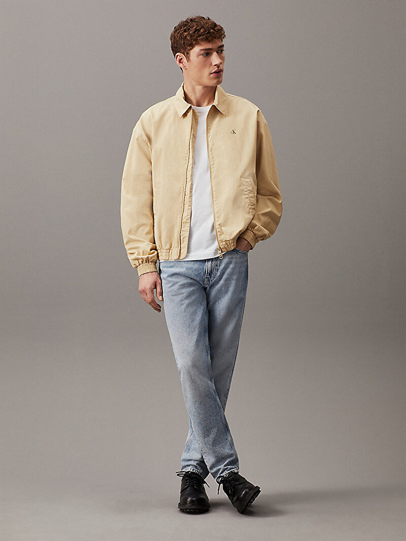 Calvin Klein Bej Renkli Erkek Linear Texture Ceket