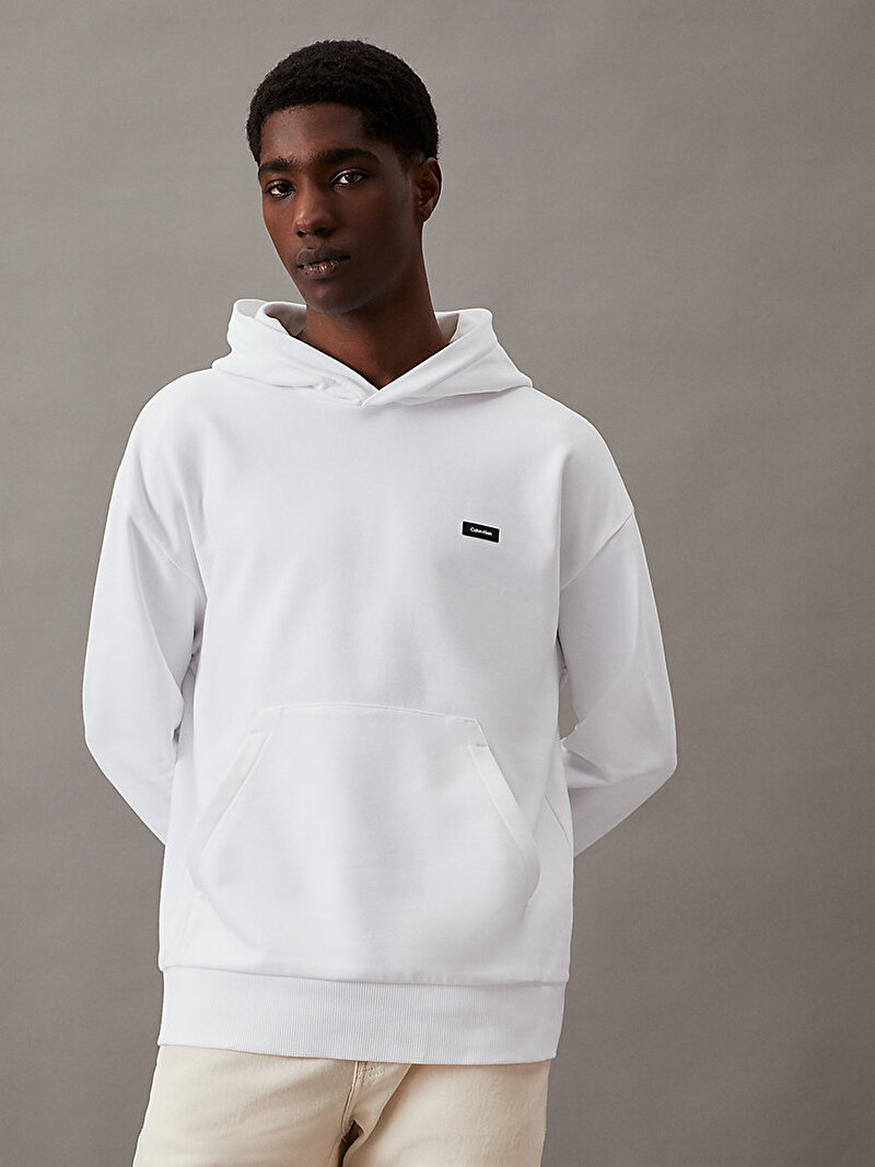 Calvin Klein Beyaz Renkli Erkek Cotton Comfort Hoodie Sweatshirt