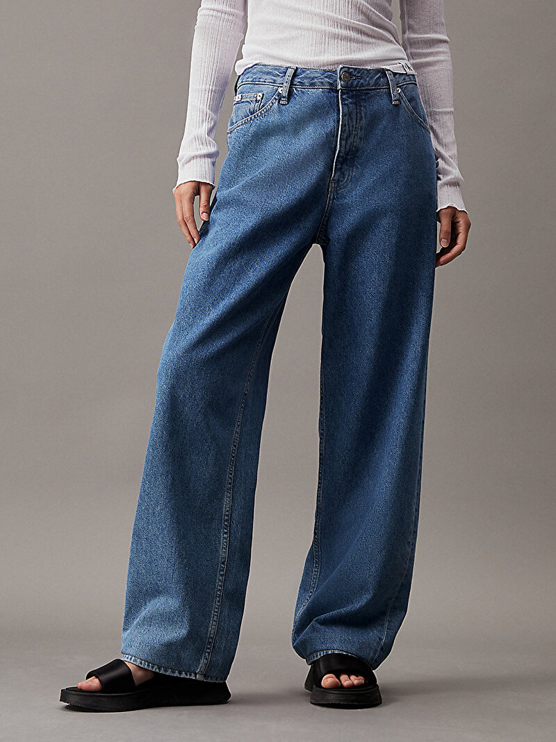 Calvin Klein Mavi Renkli Kadın 90's Straight Jean Pantolon