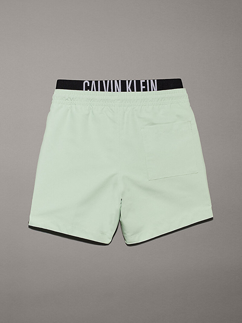 Calvin Klein Yeşil Renkli Erkek Çocuk Medium Double Waistband Deniz Şortu