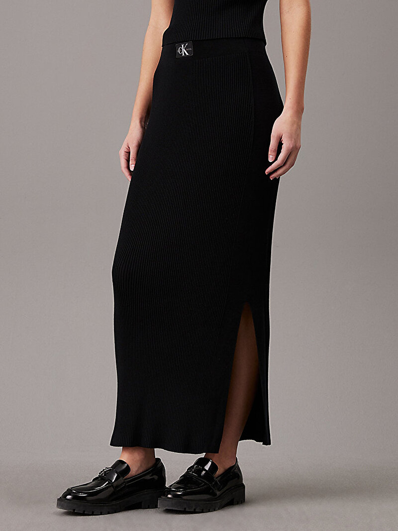 Calvin Klein Siyah Renkli Kadın Woven Label Etek