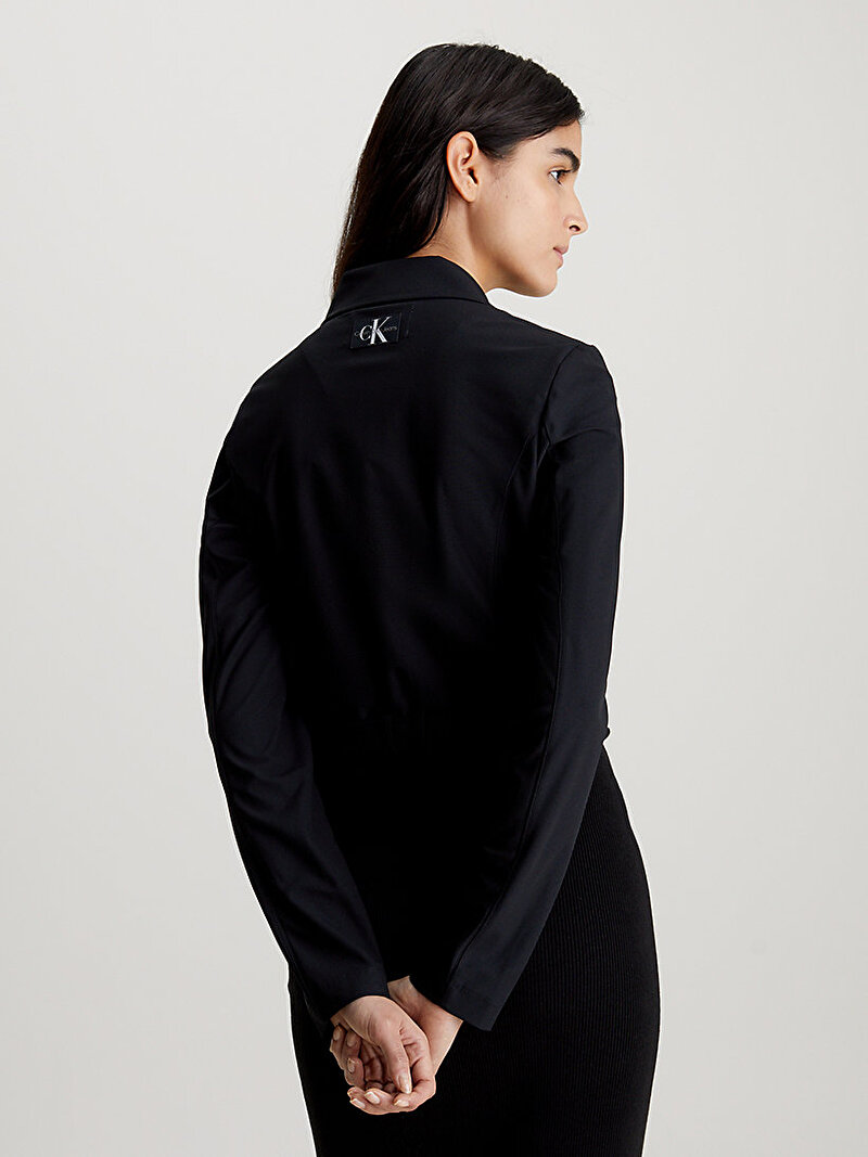Calvin Klein Siyah Renkli Kadın Buckle Knit Ceket