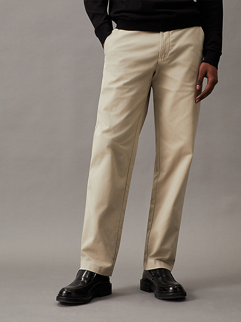 Calvin Klein Bej Renkli Erkek Modern Twill Regular Pantolon