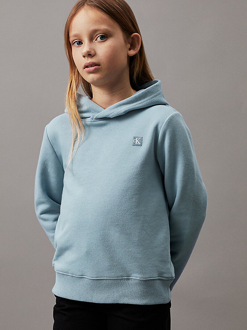 Calvin Klein Mavi Renkli Erkek Çocuk Monogram Mini Badge Sweatshirt