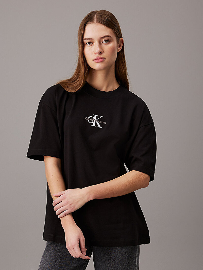 Calvin Klein Siyah Renkli Kadın Monologo Boyfriend T-Shirt