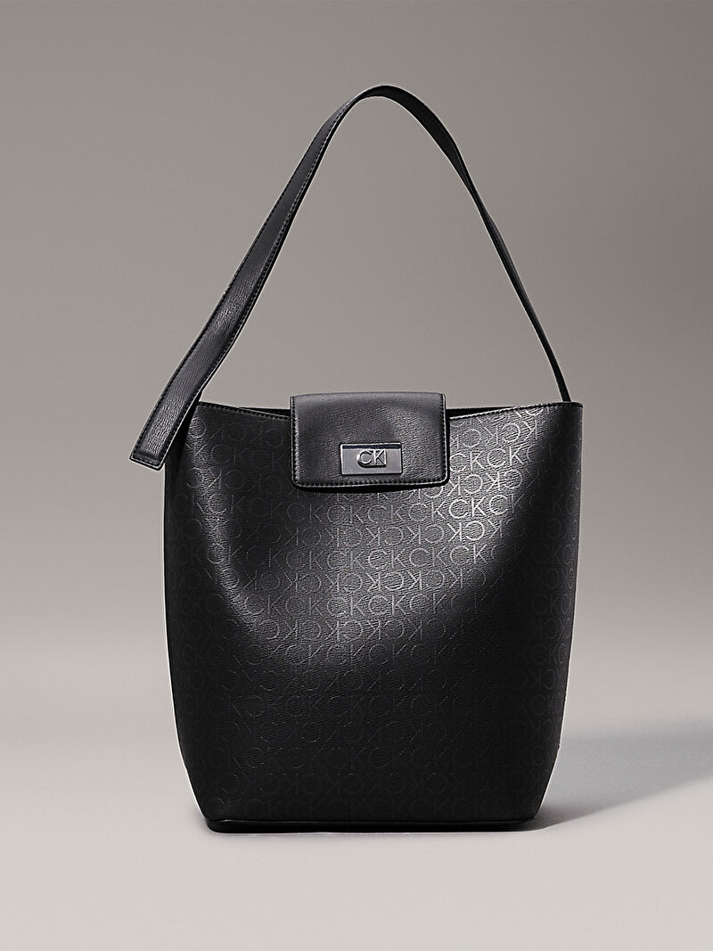 Calvin Klein Siyah Renkli Kadın Ck Push Bucket Çanta