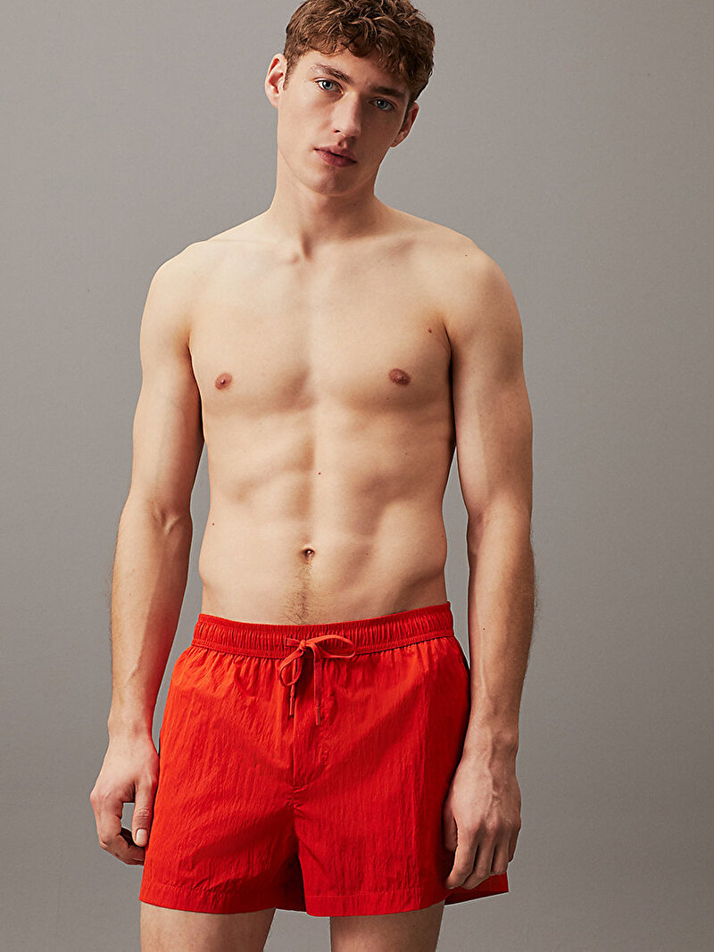 Calvin Klein Turuncu Renkli Erkek Short Drawstring Deniz Şortu