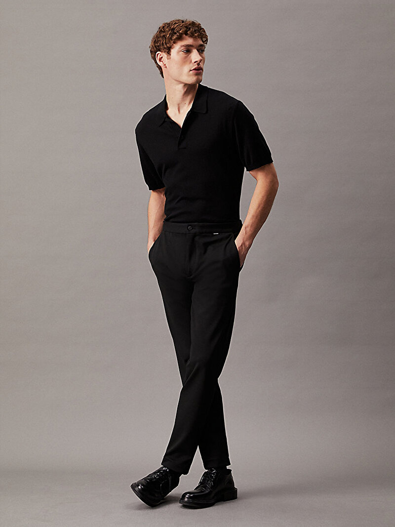 Calvin Klein Siyah Renkli Erkek Cotton Silk Polo Kazak