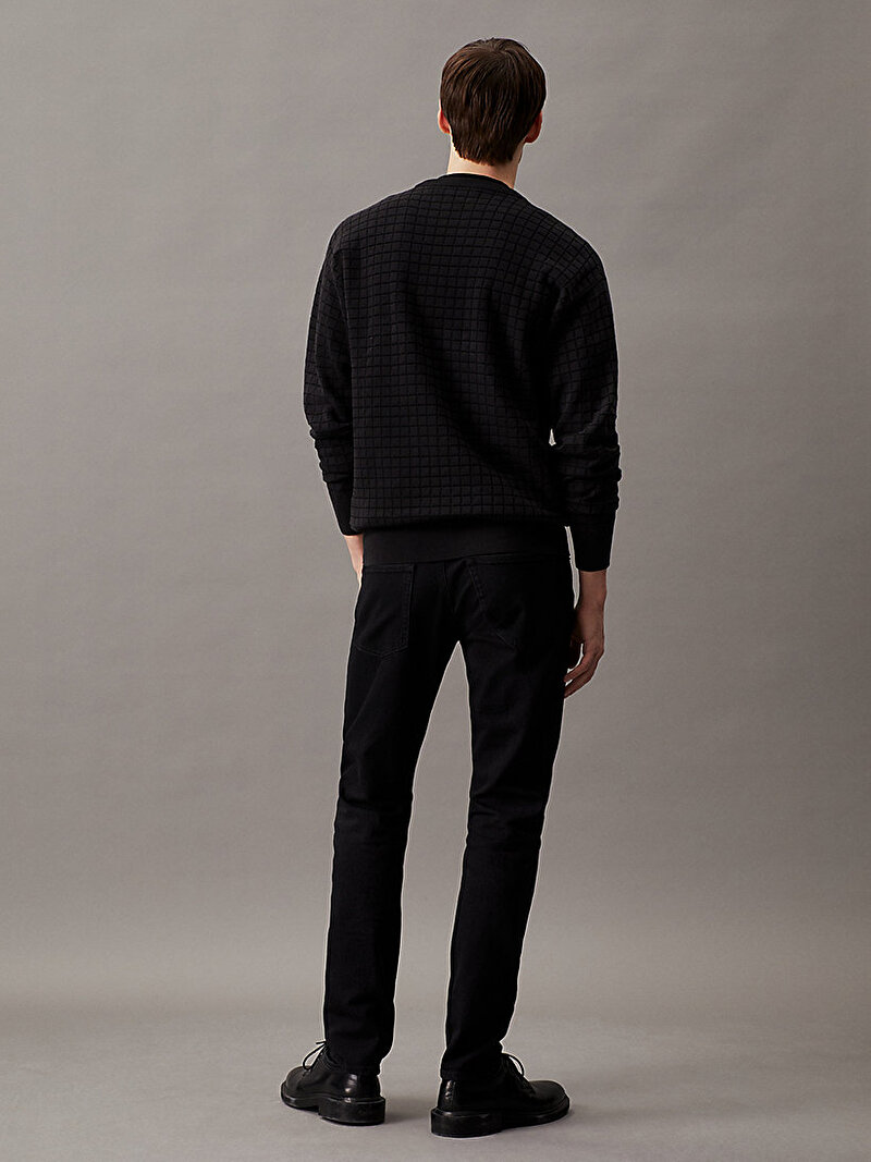 Calvin Klein Siyah Renkli Erkek Check Pattern Kazak