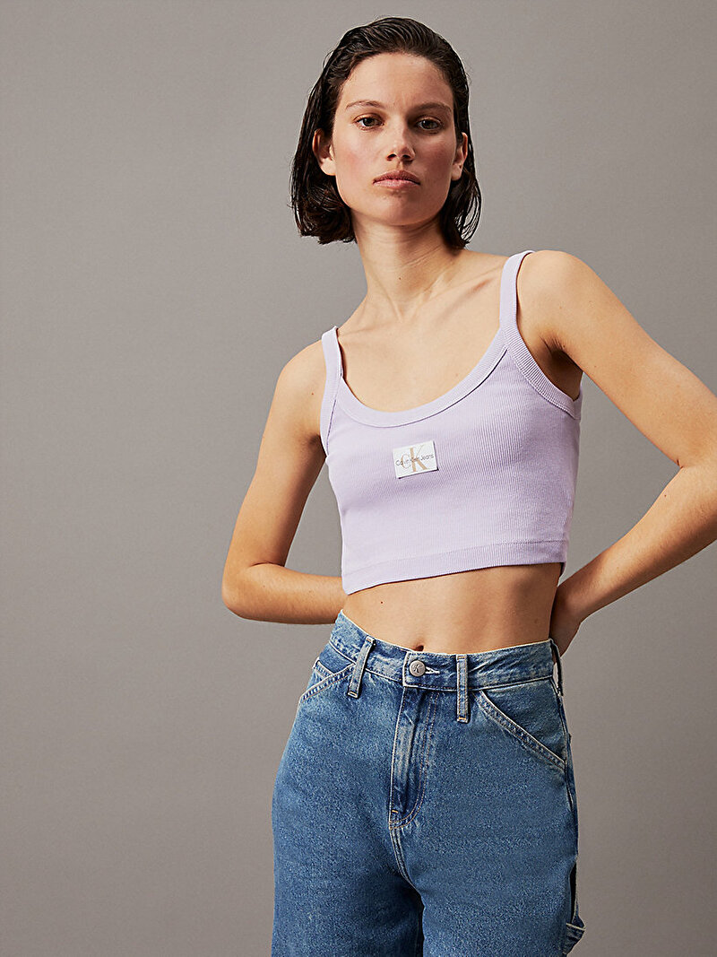 Calvin Klein Mor Renkli Kadın Woven Label Askılı Top
