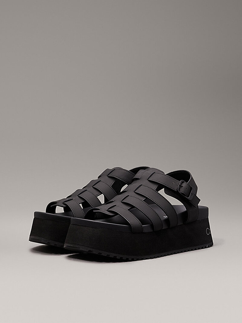 Calvin Klein Siyah Renkli Kadın Platform Buckle Sandalet