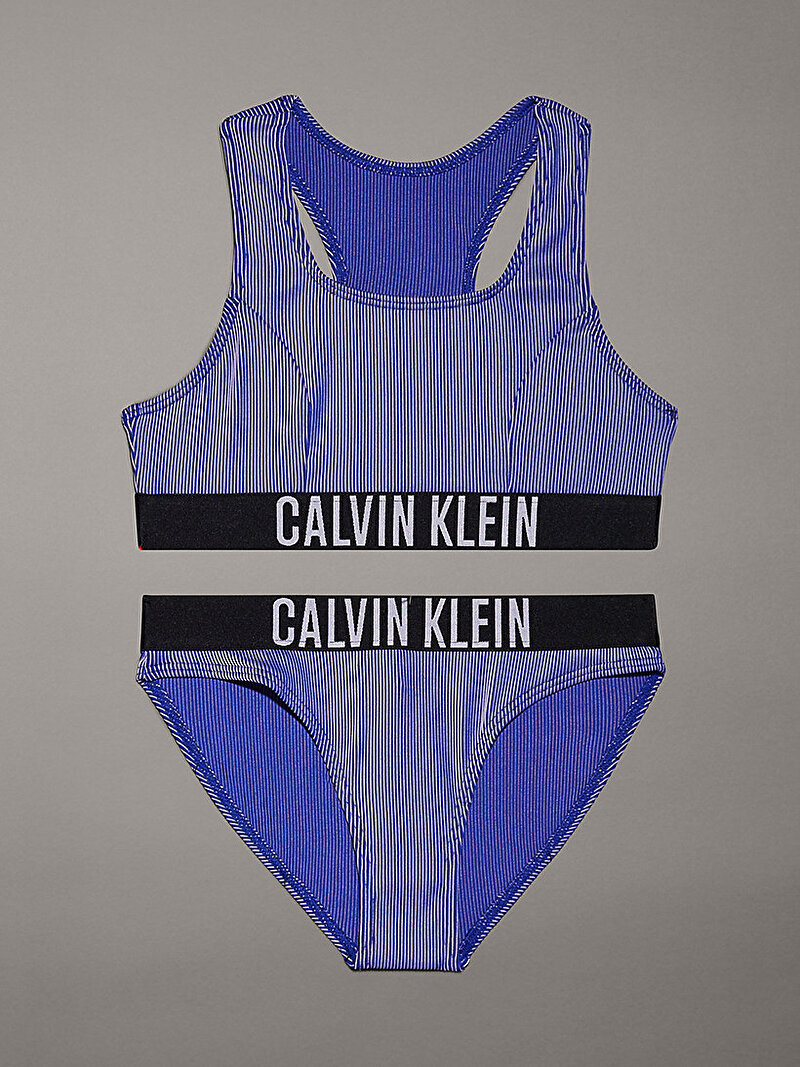 Calvin Klein Mavi Renkli Kız Çocuk Bralet Bikini Seti