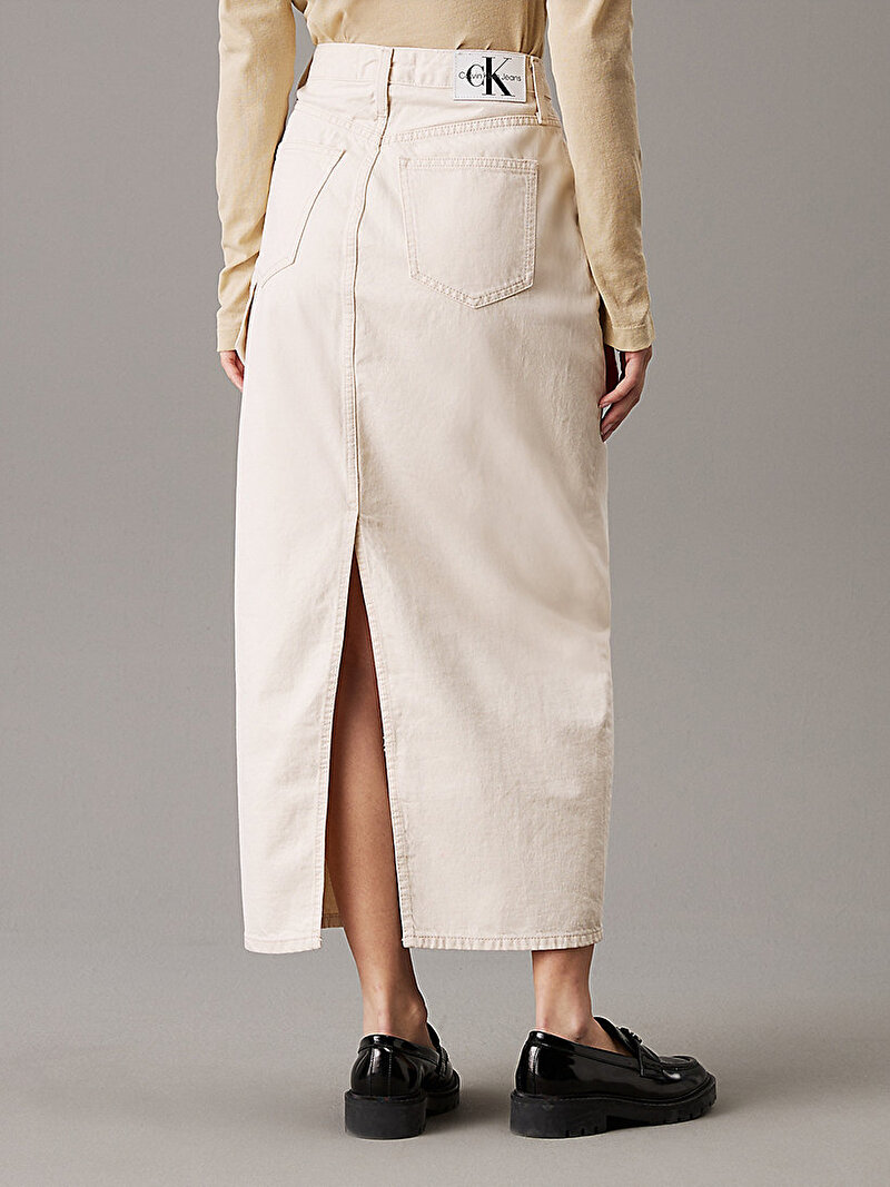 Calvin Klein Bej Renkli Kadın Maxi Skirt Cargo Etek