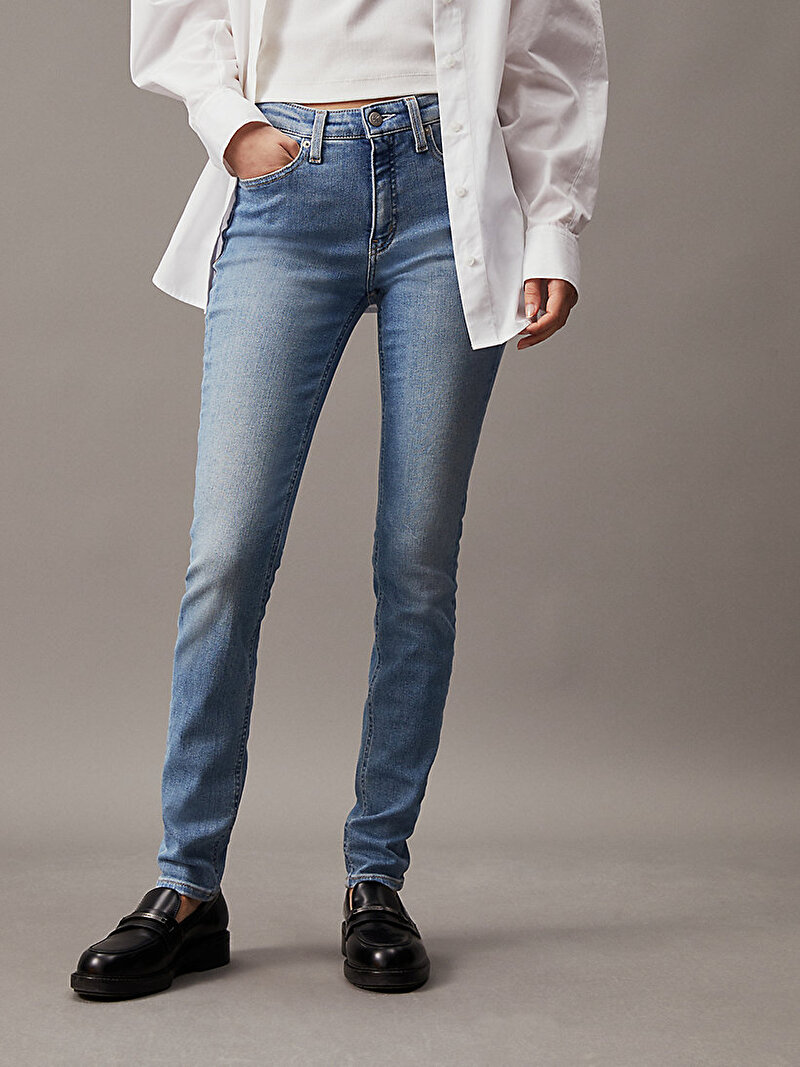 Kadın Mid Rise Skinny Jean Pantolon