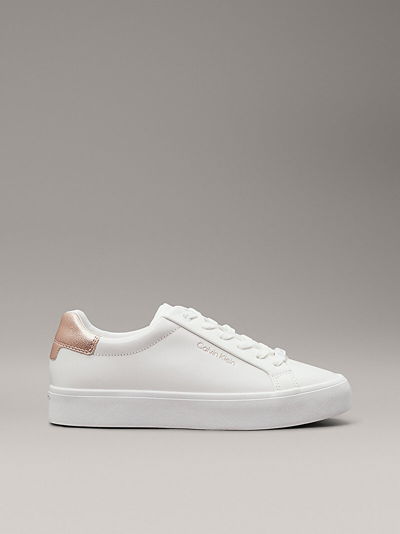 Calvin Klein Beyaz Renkli Kadın Vulcanized Lace Up Sneaker