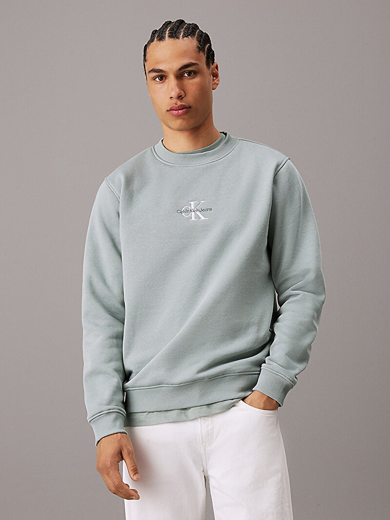 Calvin Klein Yeşil Renkli Erkek Monologo Sweatshirt