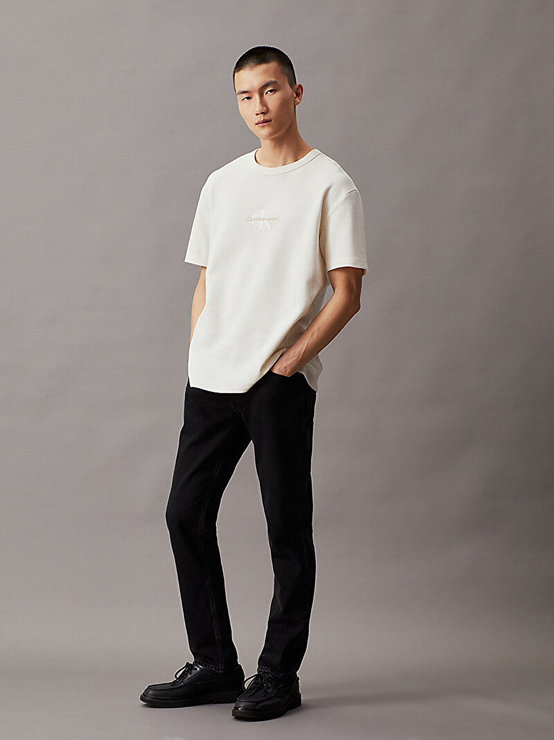 Calvin Klein Ekru Renkli Erkek City Grid T-Shirt