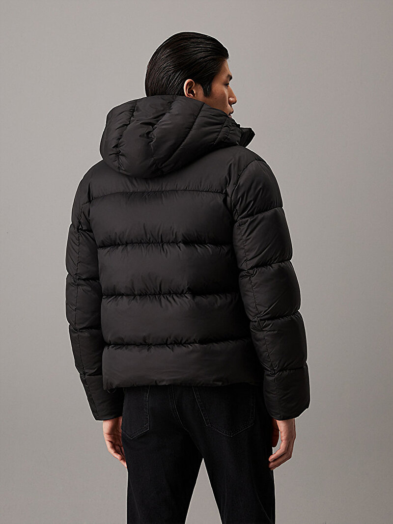 Calvin Klein Siyah Renkli Erkek Hooded Quilt Puffer Ceket