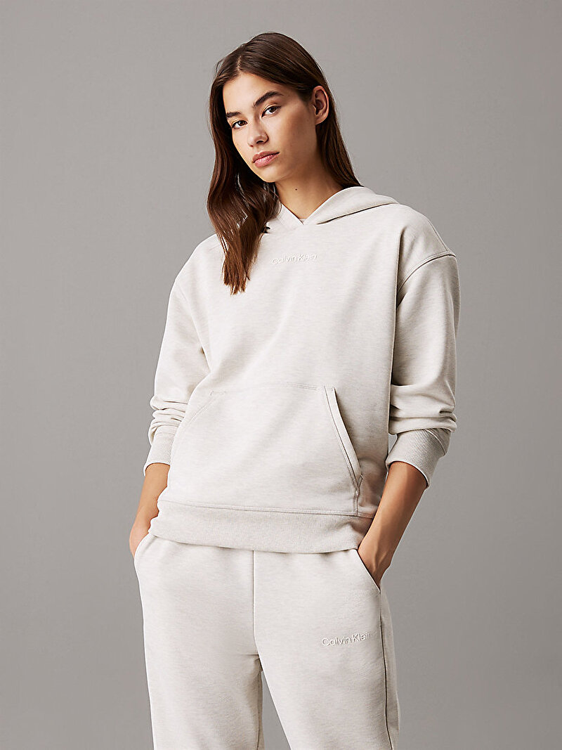 Calvin Klein Bej Renkli Kadın Pullover Hoodie Sweatshirt