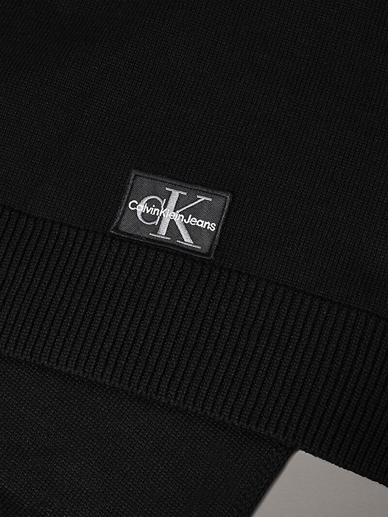 Calvin Klein Siyah Renkli Erkek Mono Logo Patch Atkı