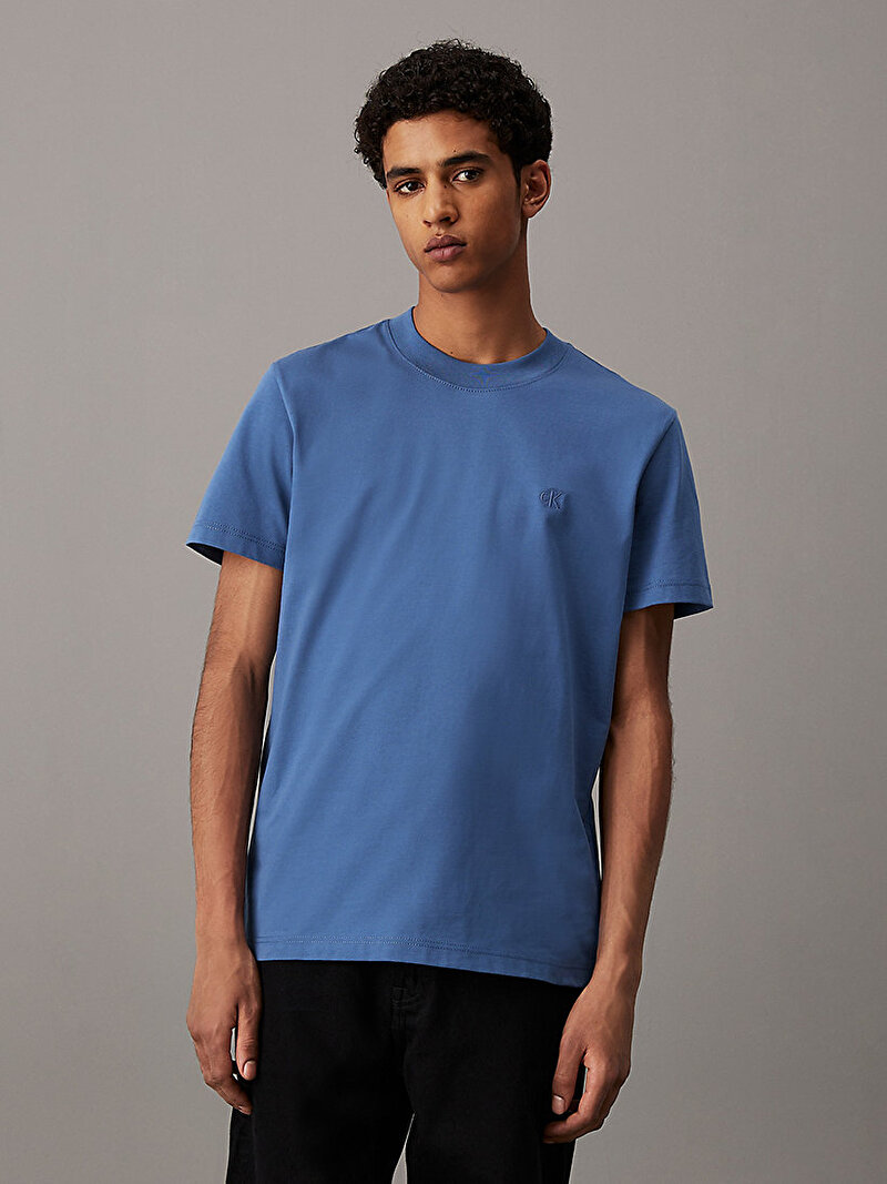 Calvin Klein Mavi Renkli Erkek Heavy Regular T-Shirt