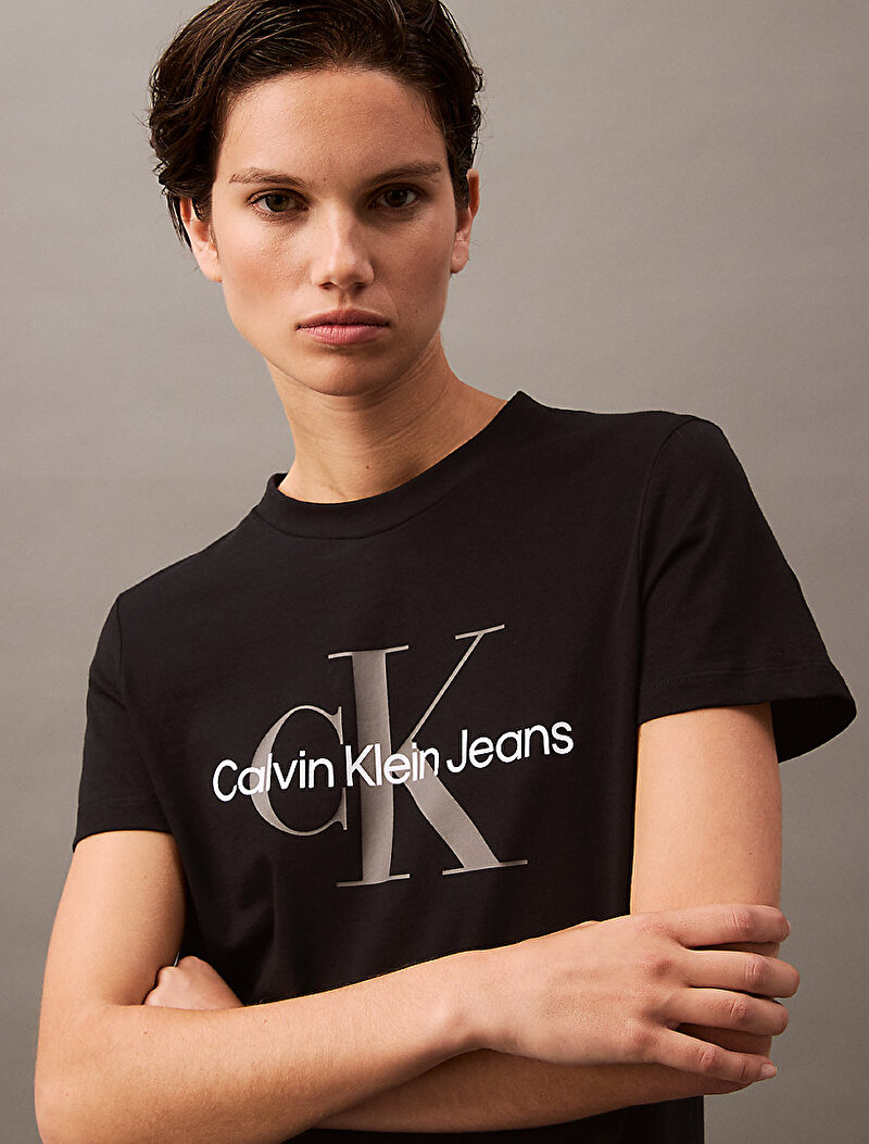 Calvin Klein Siyah Renkli Kadın Monologo T-Shirt