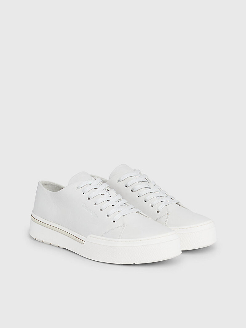 Calvin Klein Ekru Renkli Erkek Low Top Lace Up Trainer