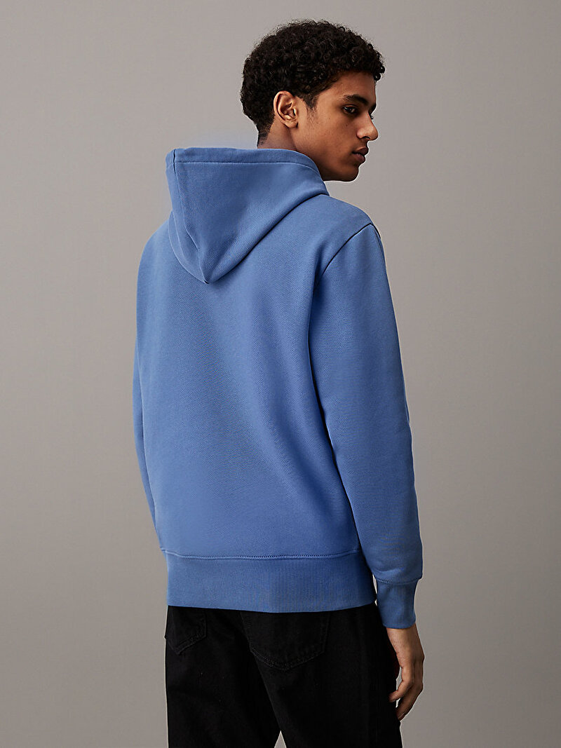 Calvin Klein Mavi Renkli Erkek Heavy Terry Hoodie Sweatshirt