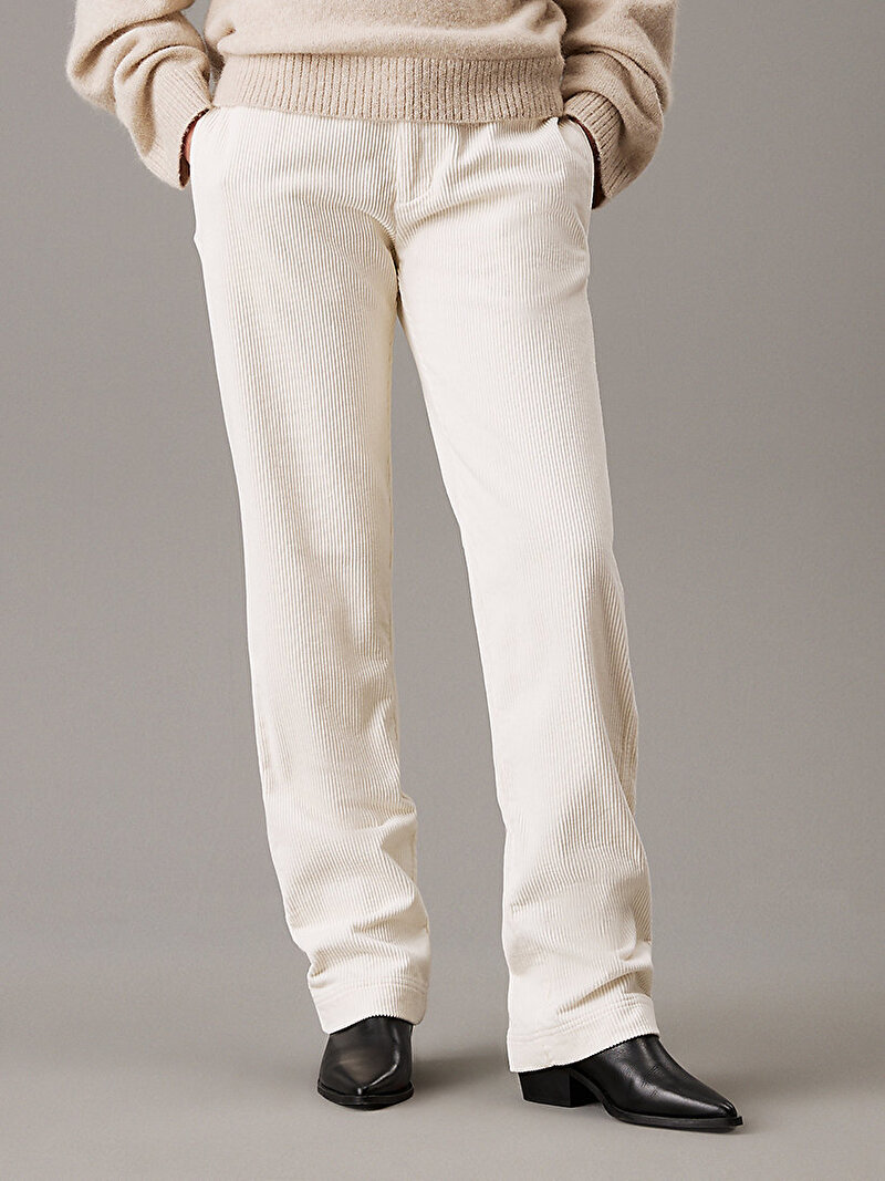 Kadın Cotton Corduroy Straight Pantolon