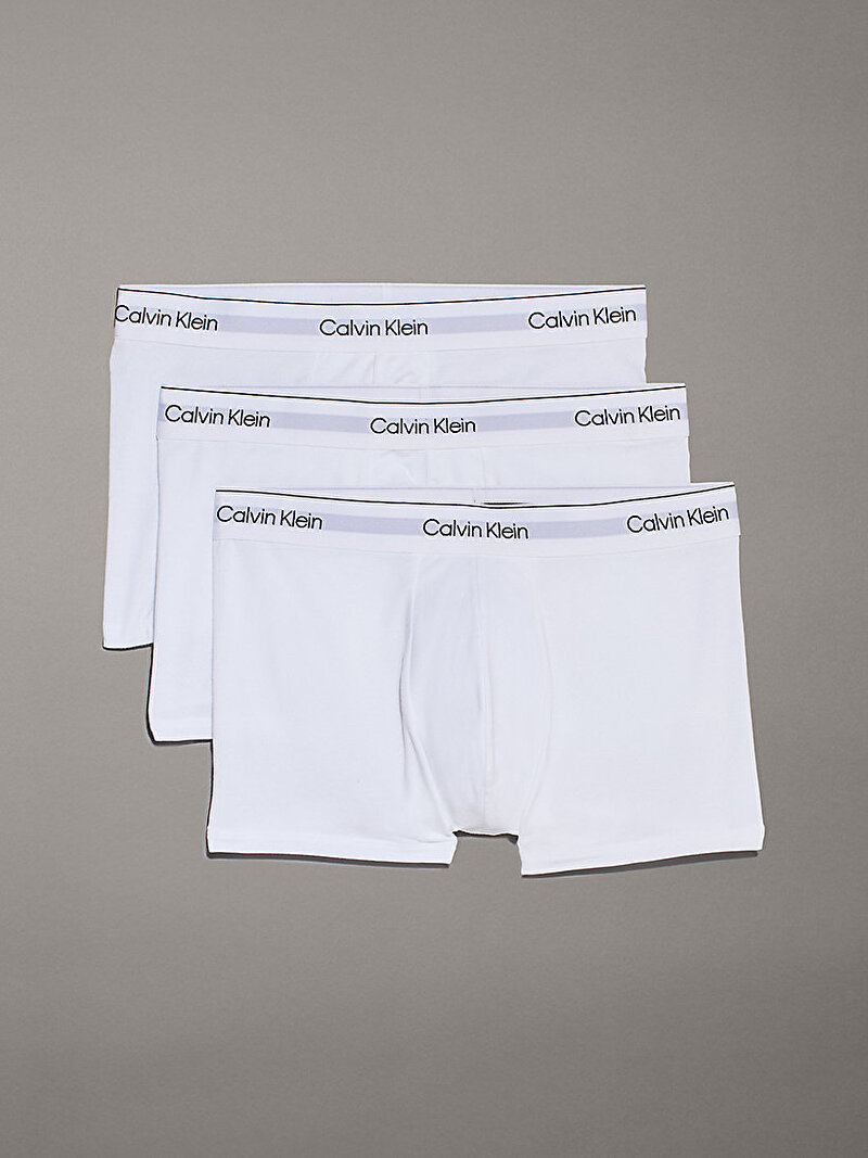 Calvin Klein Beyaz Renkli Erkek 3'Lü Trunk Boxer