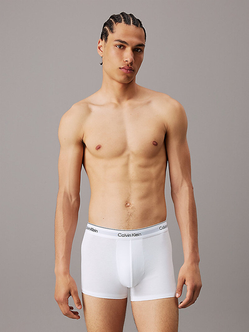 Calvin Klein Beyaz Renkli Erkek 3'Lü Trunk Boxer