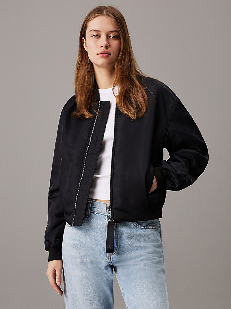 Calvin Klein Siyah Renkli Kadın Filled Nylon Bomber Ceket