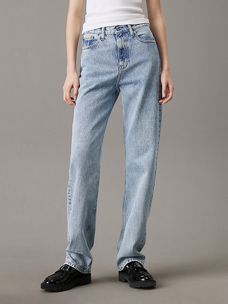 Kadın High Rise Straight Jean Pantolon