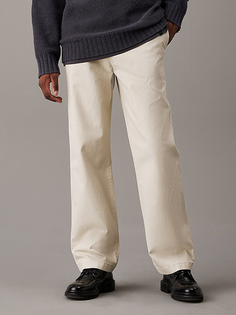 Erkek Washed Straight Chino Pantolon